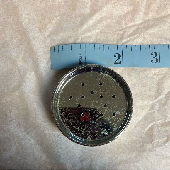 Vintage Kitchen Utensil Pattern Blue Lidded Glass Jars Shaker Spices - Picture 12 of 13